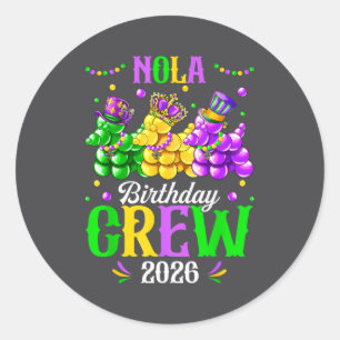 Adesivo Redondo Equipe de Aniversário Nola 2026 Carnaval de Mardi