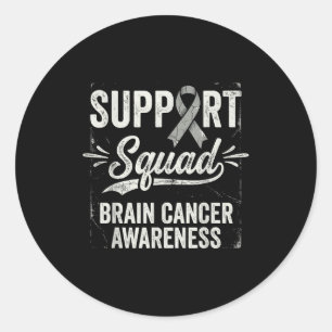 Adesivo Redondo Equipe de apoio conscientização sobre tumor cerebr