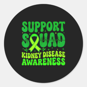 Adesivo Redondo Equipe de apoio laço verde doença renal
