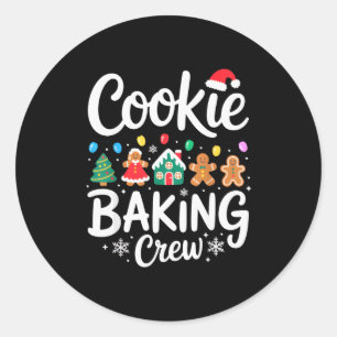 Adesivo Redondo Equipe de Assar Biscoitos Natal Chefes Festivo Fer