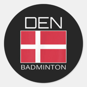 Adesivo Redondo Equipe de Badminton da Dinamarca Atleta Dinamarquê
