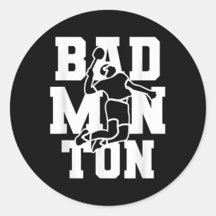 Adesivo Redondo Equipe de Badminton Jogador Treinador de Peteca