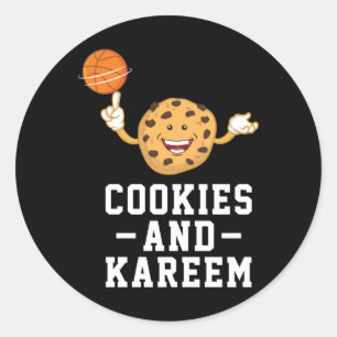 Adesivo Redondo Equipe De Basquete Para Homens - Cookies E Kareem
