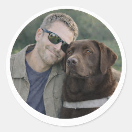 Adesivo Redondo Equipe de Cão-Guia Labrador Chocolate