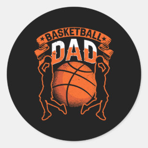 Adesivo Redondo Equipe de Coach do Jogador de Pai de Basquete Padr