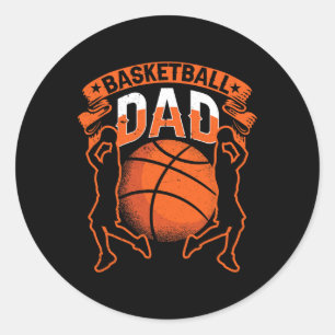 Adesivo Redondo Equipe de Coach do Jogador de Pai de Basquete Padr
