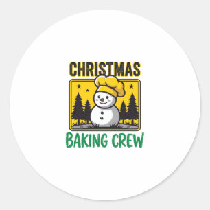 Adesivo Redondo Equipe de Confeitaria de Natal Boneco de Neve Desi