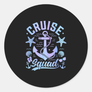 Adesivo Redondo Equipe de Cruzeiro 2026 Viagem de Navio de Cruzeir