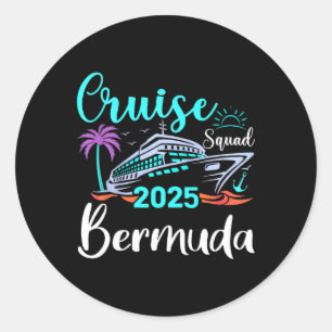 Adesivo Redondo Equipe de Cruzeiro das Bermudas 2025 Férias Famili