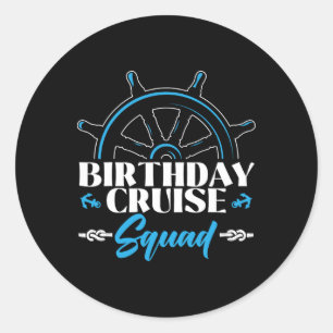 Adesivo Redondo Equipe de Cruzeiro de Aniversário Cruzeiros Barcos