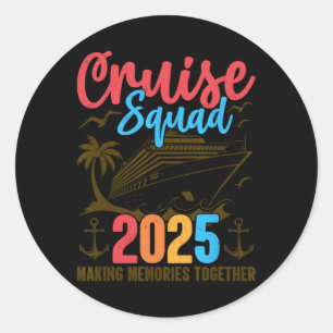 Adesivo Redondo Equipe de Cruzeiro Férias de Verão de 2025 Família