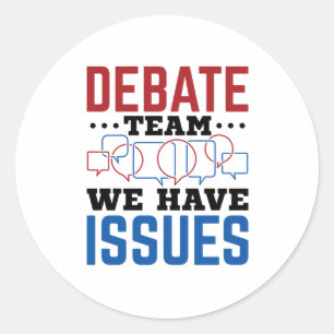 Adesivo Redondo Equipe De Debate Temos Questões Engraçadas bater