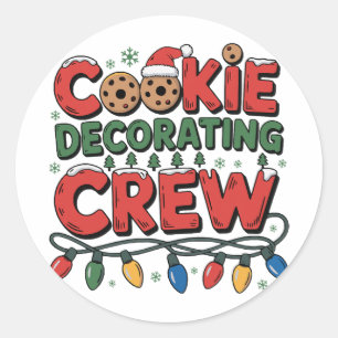 Adesivo Redondo Equipe de Decoração de Biscoitos Natal Rei Ker Cha