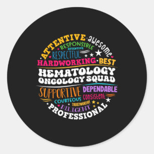 Adesivo Redondo Equipe de Enfermeira de Oncologia Hematologia Pedi