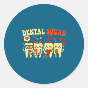 Adesivo Redondo Equipe de enfermeira dentária dia dos namorados de
