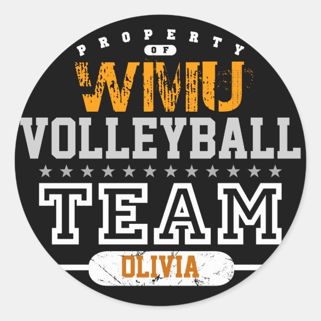 Adesivo Redondo Equipe de esporte escolar (Frente)