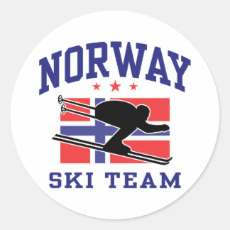 Adesivo Redondo Equipe de Esqui da Noruega
