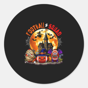 Adesivo Redondo Equipe de futebol Halloween três equipamentos de t