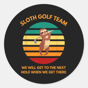Adesivo Redondo Equipe de Golfe de Preguiça Golfistas Lentos Fãs d