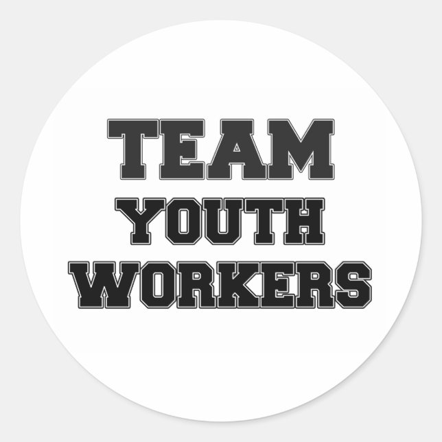 Adesivo Redondo Equipe de jovens trabalhadores (Frente)