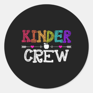 Adesivo Redondo Equipe de Kinder Jardim de Infância Divertido Prof