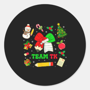 Adesivo Redondo Equipe de Laço Coquette Tk Natal Transicional Kind