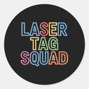 Adesivo Redondo Equipe de Laser Tag Modo Laser Tag