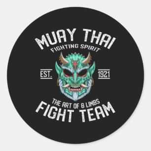 Adesivo Redondo Equipe de Luta do Demônio Oni Muay Thai - Nak Muay