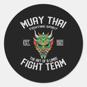 Adesivo Redondo Equipe de Luta Muay Thai Oni - Kickboxing