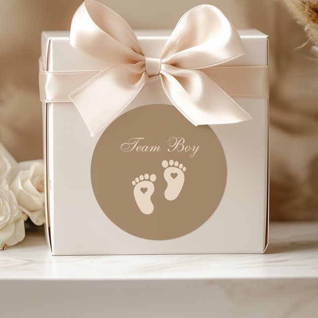 Adesivo Redondo Equipe de Pegadas de Bebê - Garoto, Revolução de G (Criador carregado)