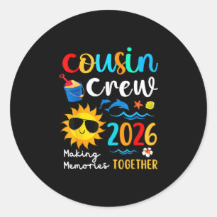 Adesivo Redondo Equipe de Primos 2026 Criando Memórias Férias de V