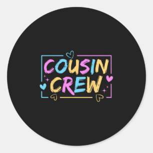Adesivo Redondo Equipe de Primos Família Correspondente Meninos Me