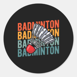 Adesivo Redondo Equipe de Racket de Badminton Retro - Encerramento