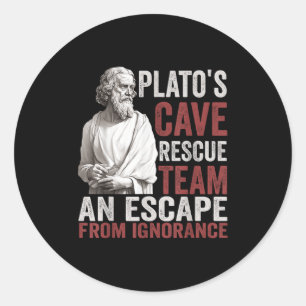 Adesivo Redondo Equipe de resgate da caverna Platos - Filosofia gr