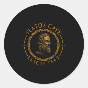 Adesivo Redondo Equipe de resgate da caverna Platos Filosofia Greg