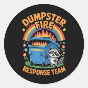Adesivo Redondo Equipe de resposta a incêndios de Dumpster