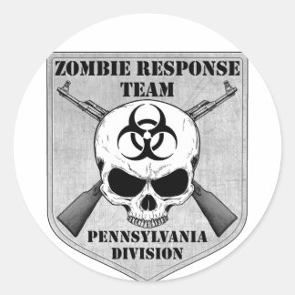 Adesivo Redondo Equipe de Resposta Zombie: Divisão da Pensilvânia