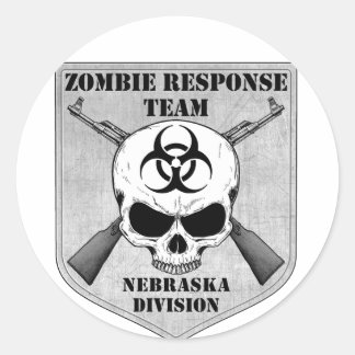 Adesivo Redondo Equipe de Resposta Zombie: Divisão de Nebraska