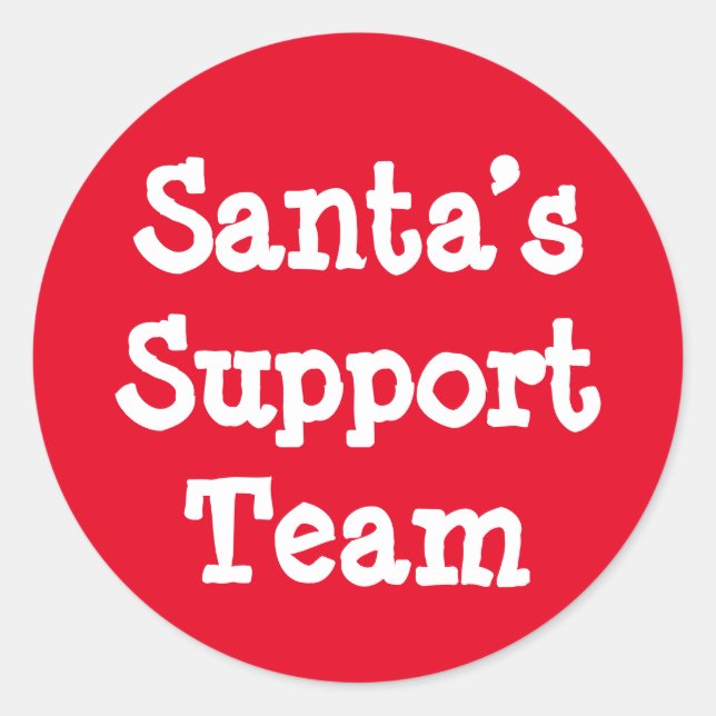 Adesivo Redondo Equipe de suporte dos papais noeis (Frente)