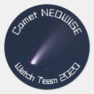 Adesivo Redondo Equipe de vigilância do Comet NEOWISE 2020
