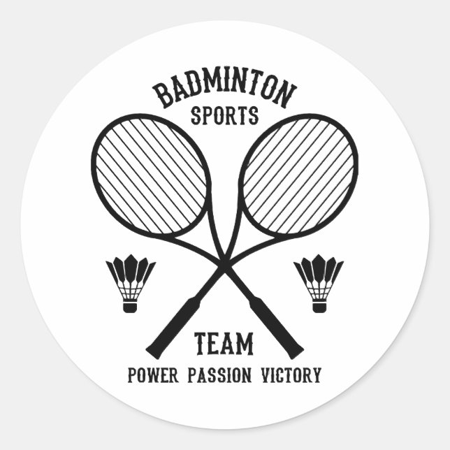 Adesivo Redondo Equipe Desportiva Badminton (Frente)