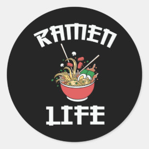 Adesivo Redondo Equipe do Clube Ramen Ramen Life Lovely Design
