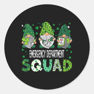Adesivo Redondo Equipe do Departamento de Emergência dos Gnomos Fo