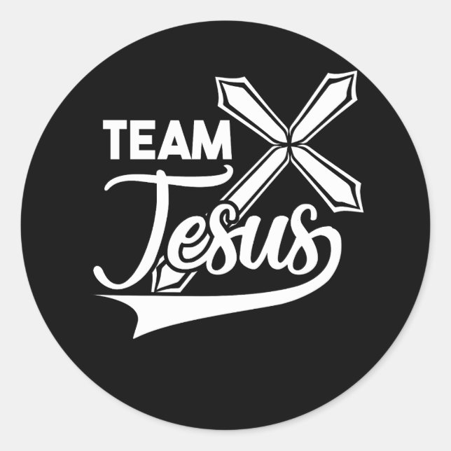 Adesivo Redondo Equipe do Esporte Jesus Cristo Cristão Faith Cruz  (Frente)