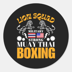 Adesivo Redondo Equipe do Leão Tailândia Kickboxing Muay Thai Mma
