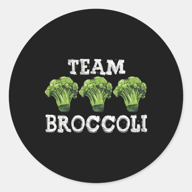 Adesivo Redondo Equipe do Vegan Broccoli Amor Vegetais (Frente)