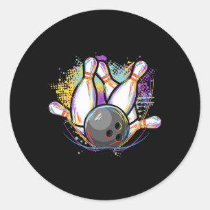 Adesivo Redondo Equipe Engraçada de Boliches - Boliches Bowler