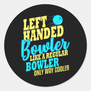 Adesivo Redondo Equipe Engraçada de Bowler à Esquerda