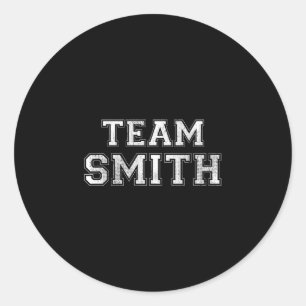 Adesivo Redondo Equipe esportiva familiar engraçada sobrenome smit