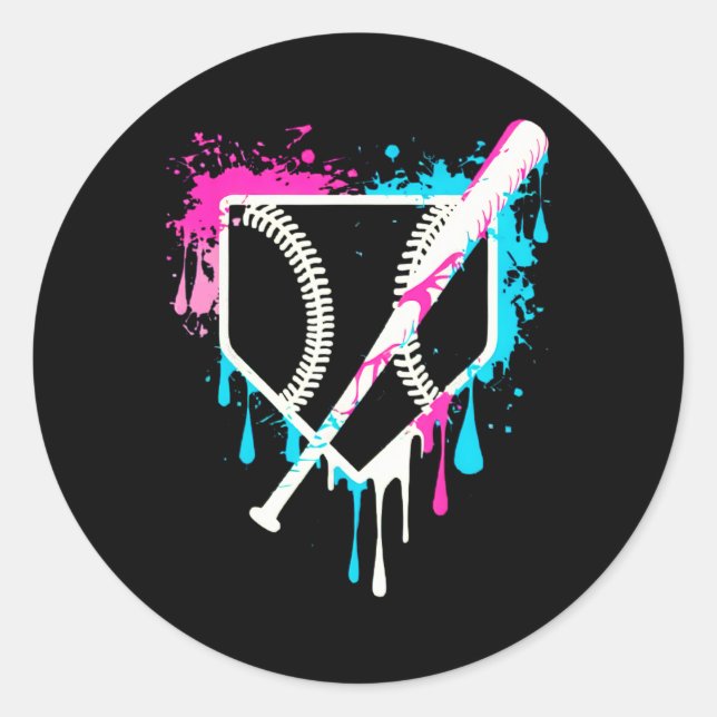 Adesivo Redondo Equipe esportiva Legal de beisebol, Placa inicial  (Frente)